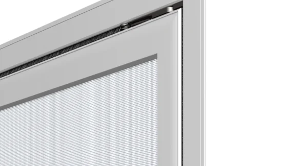 Nahaufnahme eines modernen Insektenschutzgitters für Fenster